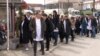 Kosovo, Gracanica, protest due to decision by the Kosovo Central bank that euro will be the only currency