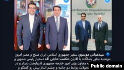 Abbas Musəvi, Hikmət Hacıyev və Samir Şərifov (Mənbə: İran səfirliyi)