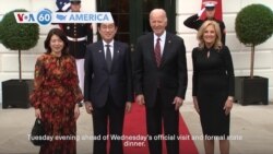 VOA60 America - US President Joe Biden welcomes Japanese PM Fumio Kishida for official state visit