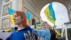 Rally of Ukrainians in Skopje - One year resistance to the Russian aggression 