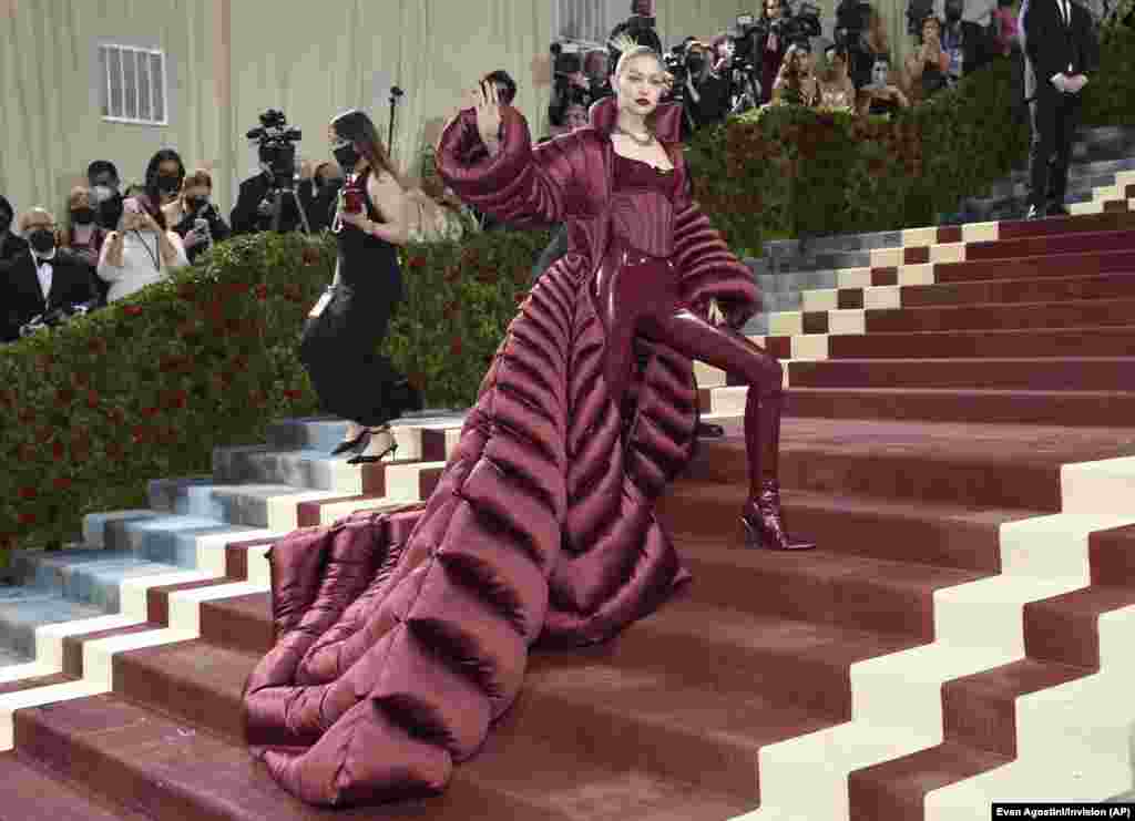 Gigi Hadid attends The Metropolitan Museum of Art's Costume Institute benefit gala celebrating the opening of the "In America: An Anthology of Fashion" exhibition, May 2, 2022, in New York. 