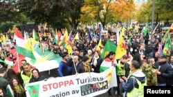 Kurdên Swêdî di xwepêşandanekê de xwane dibin (Arşîv) 