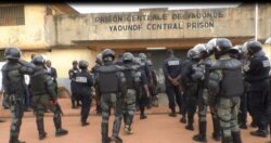FILE - Police are deployed at the Kondengui Central Prison, Yaounde, Cameroon, July 23, 2019. (M. Kindzeka/VOA)