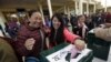 Tibetan exiles cast their votes during the elections for the Tibetan government-in-exile at a polling booth in Dharamsala, India, March 20, 2016. 