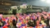Missiles are displayed during a military parade to mark the 75th founding anniversary of North Korea's army, at Kim Il Sung Square in Pyongyang, North Korea Feb. 8, 2023. (North Korea's Korean Central News Agency via Reuters)