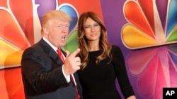 دانالد ترامپ و همسرش در شوی Celebrity Apprentice سال ۲۰۱۲
