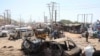 A general view shows the scene of a truck bomb explosion at a checkpoint in Mogadishu, Somalia, Dec. 28, 2019. 