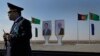 Posters with portraits of Turkmenistan's President Gurbanguly Berdymukhamedo