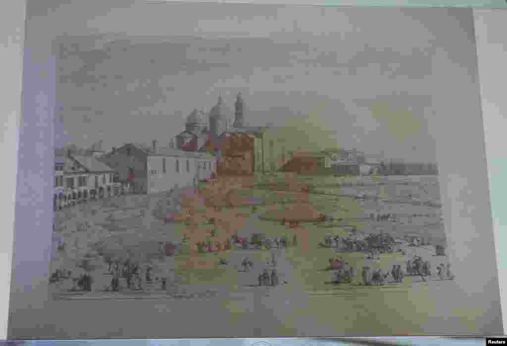 A painting by Italian artist Antonio Canaletto that was found in a Munich apartment in 2011. 