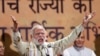 India's Prime Minister Narendra Modi addresses his supporters at Bharatiya Janata Party (BJP) headquarters in New Delhi, India, March 12, 2017. 