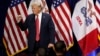 FILE - President Donald Trump acknowledges supporters after speaking at the Republican Party of Iowa's America First Dinner, June 11, 2019, in West Des Moines. 
