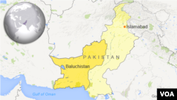 Peta lokasi provinsi Baluchistan di Pakistan barat daya (foto: ilustrasi). 