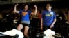 Female venture capitalists take part in an indoor cycling event in San Mateo, Calif., to raise awareness of how male venture capitalists perceive and treat female startup founders and employees.