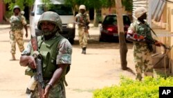 Des militaires nigérians à Maiduguri (AP)