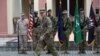FILE - Commander of NATO Resolute Support forces and United States forces in Afghanistan, U.S. Army General John Nicholson walks during a change of command ceremony in Resolute Support headquarters in Kabul, Afghanistan, March 2, 2016.