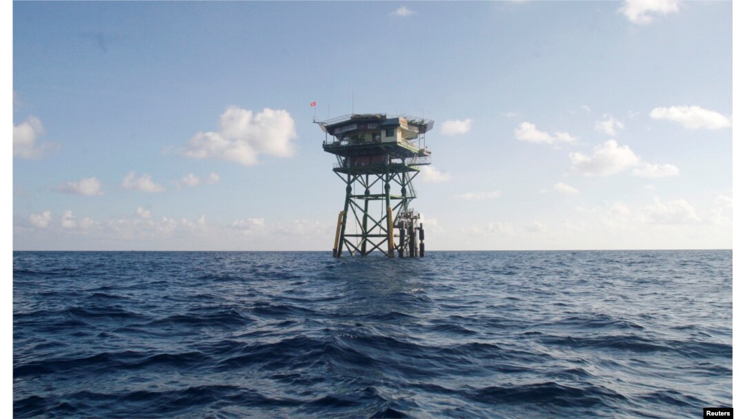 FILE - A Vietnamese floating guard station is seen on Truong Sa islands or Spratly islands, April 12, 2010.