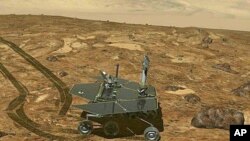 Illustration du robot Opportunity sur Mars (Nasa)
