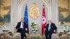 Le président tunisien Béji Caïd Essebsi et le président Jean-Claude Juncker de la Commission européenne, lors d’une conférence de presse conjointe, Tunis, 25 octobre2018. (Twitter/EC AV Services)