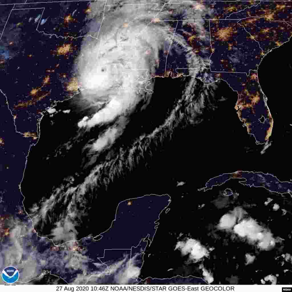 Hurricane Laura satellite image Aug. 27, 2020. (Photo: NOAA)