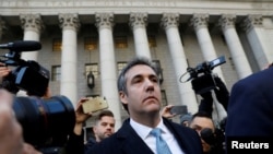 Michael Cohen pandan li tap kite tribinal federal la apre yon te fin bayli vèdik li. Nan MAnhanttanm