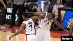La joie dans le camp des Raptors de Toronto.