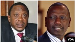 Wakil PM Kenya, Uhuru Kenyatta (kiri) dan anggota parlemen William Ruto didakwa melakukan kejahatan kemanusiaan oleh ICC (foto: dok).