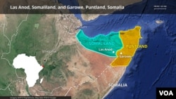 Map of Puntland region in Somalia