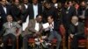 Indian Supreme Court judges, left to right, Justice Kurian Joseph, Justice Jasti Chelameswar, Justice Ranjan Gogoi and Justice Madan Bhimrao Lokur, address media in New Delhi, Jan. 12, 2018.