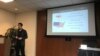 Boris Kiknadze, CEO of Pawwwn, was one of eight Georgian companies to make a pitch for investors during a trip to Silicon Valley. (M.Quinn/VOA)