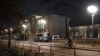 A general view of the Chancellery with security bars and police cars, the host of the Libya summit in Berlin, Germany, Jan. 18, 2020.