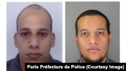 Chérif Kouachi, à gauche, et Said Kouachi, à droite, d les images publiées par le Préfecture de Police de Paris.
