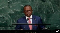 Umaro Sissoco Embalo, alors Premier ministre de la Guinée-Bissau, s'adresse à l'Assemblée générale des Nations Unies au siège des Nations Unies, le jeudi 21 septembre 2017.
