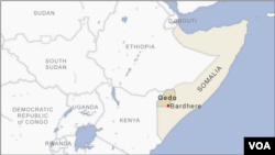 Peta dari wilayah Bardhere, Somalia. (Foto: VOA)