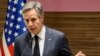 US Secretary of State Antony Blinken speaks during a joint press conference with Qatar's Foreign Minister in Doha on October 24, 2024.