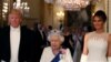 Le Président des États-Unis, Donald Trump, la Première Dame, Melania Trump et la Reine Elizabeth, lors du banquet organisé au Palais de Buckingham, à Londres, le 3 juin 2019. Alastair Grant / Pool via REUTERS 