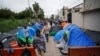 Migrants who are seeking asylum into the United States set up a makeshift encampment, in Matamoros