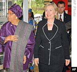 President Sirleaf with U.S. Secretary of State Hillary Clinton