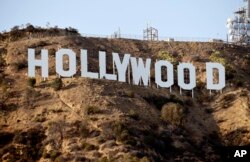 The Hollywood Sign is pictured Aug. 23, 2016, in Los Angeles.