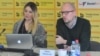 Dušan Pokuševski iz Beogradskog centra za ljudska prava i Tatjana Vehovec iz Centra za nove medije "Liber" predstavljaju rezultate istraživanja "Anonimna mržnja - mehanizmi zaštite od govora mržnje na internetu", 21. decembra 2018. (Foto: Medijacentar Beograd)