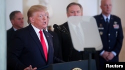 Predsjednik SAD Donald Trump daje izjavu nakon napada Irana na snage koje predvode SAD u Iraku, u Bijeloj kući, 8. januara 2020.