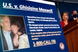 FILE - Audrey Strauss, Acting United States Attorney for the Southern District of New York, speaks during a news conference to announce charges against Ghislaine Maxwell, in New York, July 2, 2020.