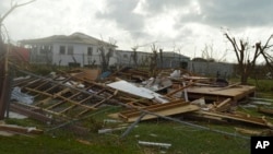 Damage is left after Hurricane Irma hit Barbuda, Sept. 7, 2017.