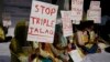 Activists of various social organizations protest against "Triple Talaq," a divorce practice prevalent among Muslims in New Delhi, India, May 10, 2017.