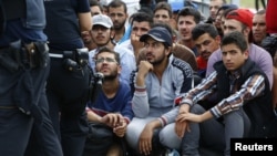 Des migrants à la frontière germano-autrichienne, le 17 septembre 2015. (REUTERS/Michaela Rehle)