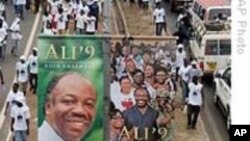 Manifestion de partisans du président Ali Bongo à Libreville.