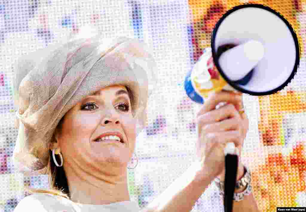 Dutch Queen Maxima attends the start of Neighbours' Day in Urk, The Netherlands.