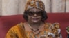 L'ancienne présidente du Malawi, Joyce Banda, devant les journalistes, le 28 avril 2018.