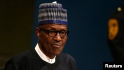 FILE - Nigerian President Muhammadu Buhari, shown addressing the United Nations General Assembly last September, reportedly wants to negotiate for the release of 110 abducted girls.