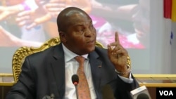 Le président Faustin Archange Touadera à Bangui, 30 mars 2018. (VOA/Freeman Sipila)