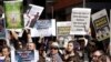 Hundreds of protesters rally outside the Immigration Department offices in Sydney, Australia, Aug. 12, 2019. 